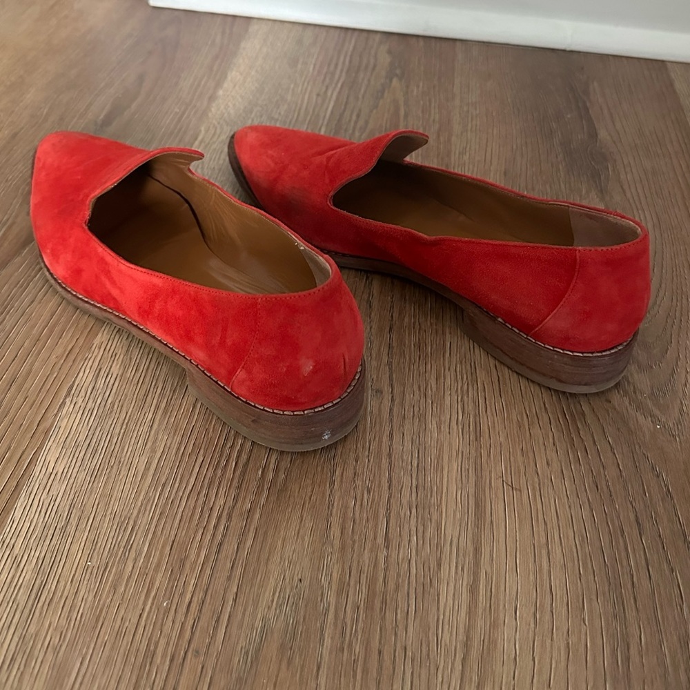 Aquatalia Red Suede Water Resistant Loafers - Picture 4 of 5